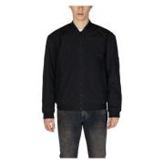 Zwarte Zip-Up Jas Lente/Zomer Effen Hugo Boss , Black , Heren