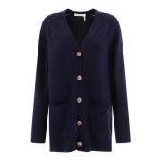 Ruime V-hals Cardigan Chloé , Blue , Dames