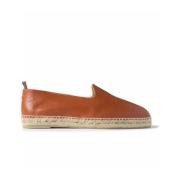 Leren Espadrilles Logo Rubberen Zool Castañer , Brown , Heren