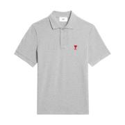 Geborduurd Logo Polo - Klassieke Stijl voor Heren Ami Paris , Gray , H...