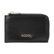 Praktische leren portemonnee Kazar , Black , Dames