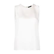 Zijden Mouwloze Top Ivoor Wit Theory , Beige , Dames