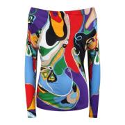 Bloemenprint lange mouwen top Emilio Pucci , Multicolor , Dames