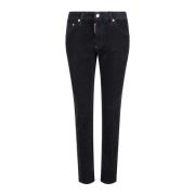 Geribbelde katoenen Slim Fit Jeans Dsquared2 , Black , Heren