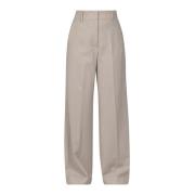 Rechte wollen broek met zakken Max Mara Weekend , Beige , Dames