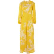 Bloemenprint Zijden Maxi Jurk Raquel Diniz , Yellow , Dames