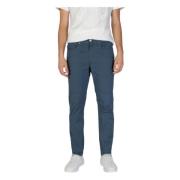 Blauwe Katoen-Lycra Broek Lente/Zomer Jeckerson , Blue , Heren