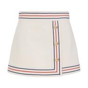 Beige Katoenen Rok met Strepen Gucci , White , Dames