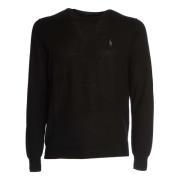 Luxe Merinowol Ronde Hals Trui Polo Ralph Lauren , Black , Heren