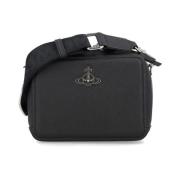 Zwarte Leren Orb Plaque Schoudertas Vivienne Westwood , Black , Dames