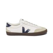 Witte Leren Sneakers met Donkerblauwe Details Veja , Multicolor , Dame...