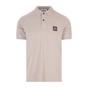 Bruine Polo Shirt met Compass Logo Stone Island , Brown , Heren