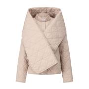 Urban Gewatteerde Jas met Sjaalkraag Riani , Beige , Dames