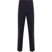 Blauwe wollen broek met voor sluiting Lardini , Blue , Heren