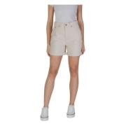 Beige Katoenen Shorts met Ritssluiting b.young , Beige , Dames