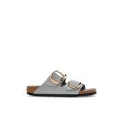 Arizona Big Buckle Slides Birkenstock , Gray , Dames