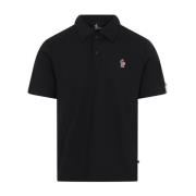 Zwarte SS Polo Shirt Moncler , Black , Heren