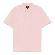 Katoenen poloshirt met 3 knopen A.p.c. , Pink , Heren