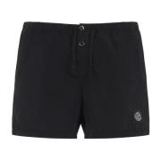 Zwarte Casual Shorts voor Mannen Stone Island , Black , Heren