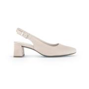 Beige suède leren pumps met achterband Gabor , Beige , Dames