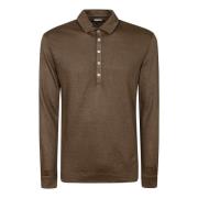 Bruine Polo Shirt met Kraagknopen Massimo Alba , Brown , Heren