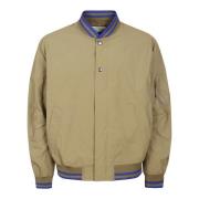 Bomberjack met knoopsluiting en zakken Universal Works , Beige , Heren