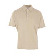 Beige Linnen Polo Shirt Lardini , Beige , Heren