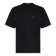 Katoenen Crew-neck Logo T-shirt Dolce & Gabbana , Black , Heren