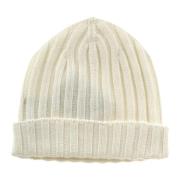 Kasjmier Ribgebreide Beanie Hoed Hindustrie , White , Heren