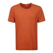 Oranje Katoenen T-shirt met Borstzak Massimo Alba , Orange , Heren