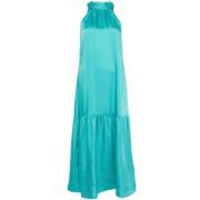 Turquoise Uitlopende Jurk Elegante Stijl Liu Jo , Blue , Dames