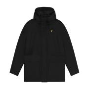 Zwarte Hoodie Winterjas met Zakken Lyle & Scott , Black , Heren