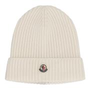 Wollen muts met omslagrand Moncler , White , Dames