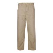 Elastische Taille Katoenen Broek met Zakken Carhartt Wip , Beige , Her...