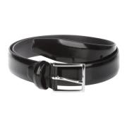 Zwarte Leren Riem Anderson's , Black , Heren