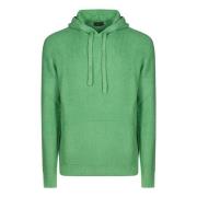 Hoodie Sweater met Trekkoord Capuchon Roberto Collina , Green , Heren