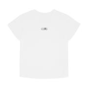 Wit Katoenen Crew Neck T-shirt MM6 Maison Margiela , White , Dames