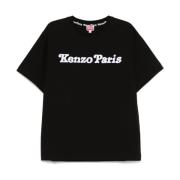 Zwart T-shirt met cartoonprint en ronde hals Kenzo , Black , Heren