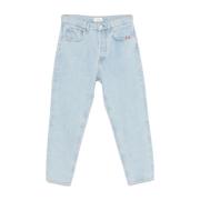 Stijlvolle Blauwe Denim Jeans Amish , Blue , Heren