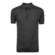 Grijze Katoenen Poloshirt Slim Fit John Smedley , Black , Heren