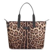 Nylon Shopper Tas met Leren Details Dolce & Gabbana , Multicolor , Her...