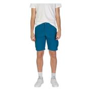 Turquoise Katoenen Shorts met Meerdere Zakken Napapijri , Blue , Heren