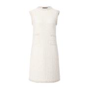 Paillet Tweed Jurk met Cut-Out Mouwen Fabiana Filippi , White , Dames