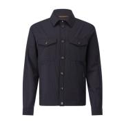 Klassieke Overshirt met Functionele Details Moorer , Blue , Heren