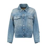 Denim Distressed Knoop Jas MM6 Maison Margiela , Blue , Dames