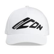 Baseball Cap in Zwart Dsquared2 , White , Heren