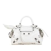 Pre-owned Leather handbags Balenciaga Vintage , White , Dames