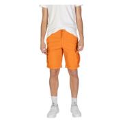 Oranje Katoenen Rits Shorts Herfst/Winter Napapijri , Orange , Heren