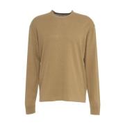 Bruine Crew Neck Sweater Gebreide Kleding Paolo Pecora , Brown , Heren