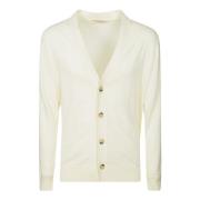 Witte Katoenen Knoop Cardigan Filippo De Laurentiis , White , Heren